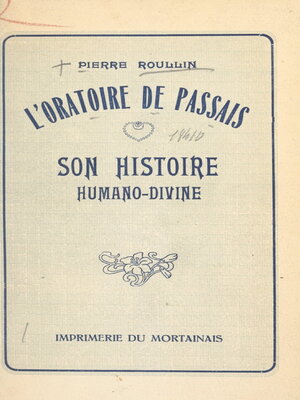 cover image of L'oratoire de Passais